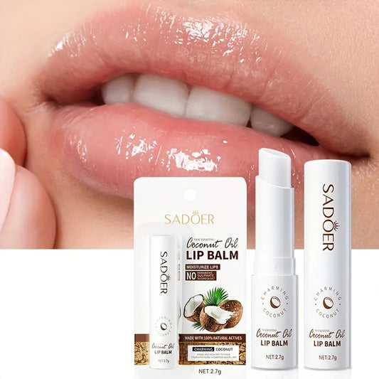 Coconut Lip Balm - Long Lasting Nourishment And Moisture For Men And Women - Daily Care Lip Balm With Plant Squalane