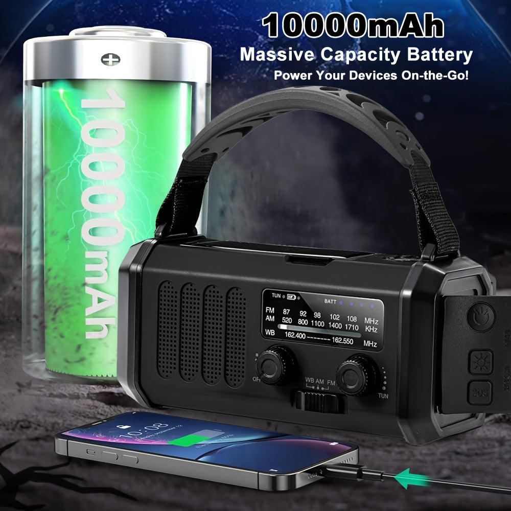 Portable Emergency Radio with Solar Power (10000mAh)-1