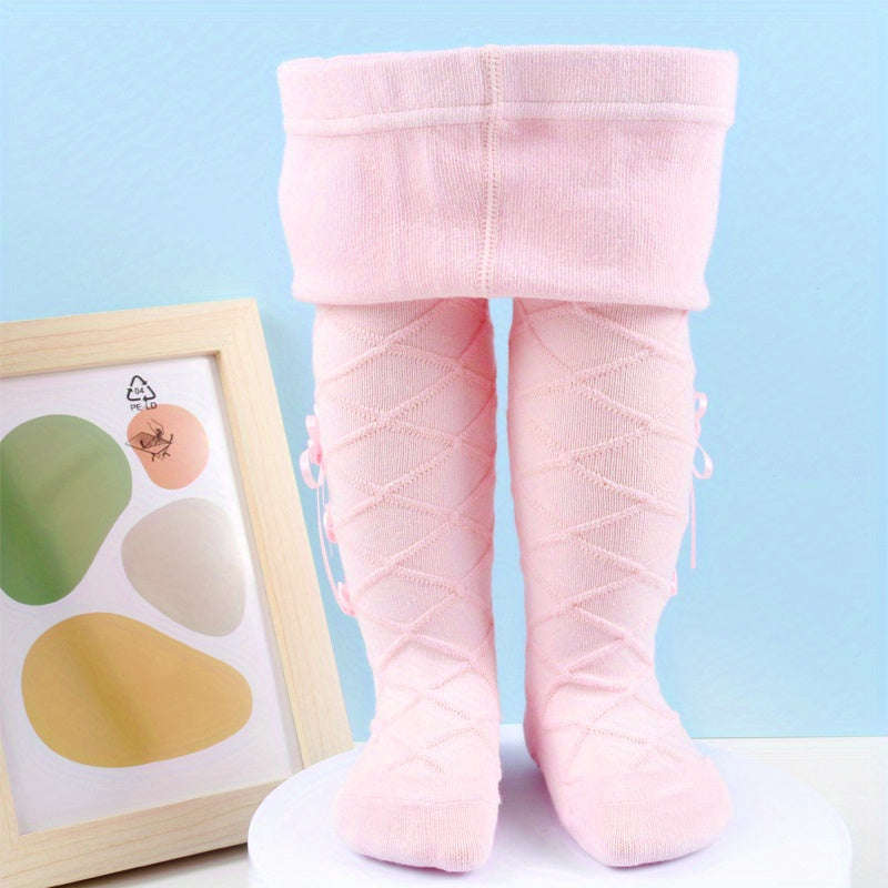 Adorable Baby Leggings With Soft Combed Cotton And Slip-on Pantyhose In Rose Petal Design