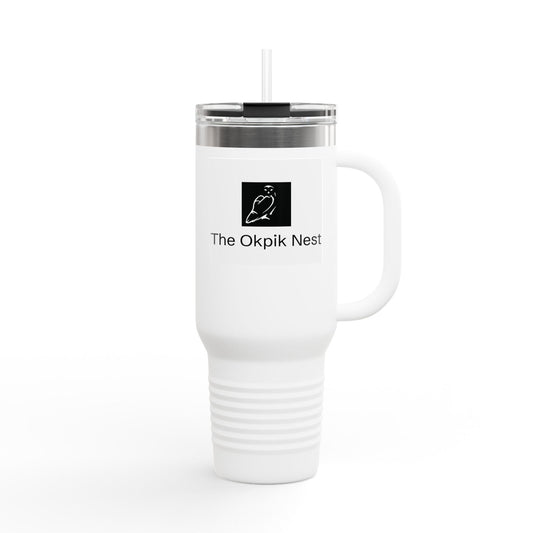 The Okpik Nest Insulated Travel Mug - 40oz, Perfect for Hot & Cold Drinks, Eco-Friendly Coffee Mug, Great Gift for Travelers, Personalized Drinkware