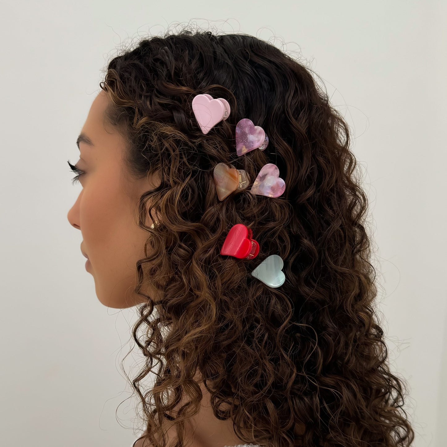 Ecofriendly Acetate 2 Pack Mini Heart Claws - Blushing Rose-1