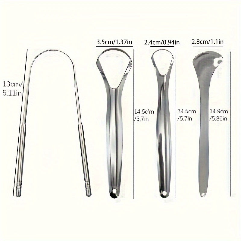 Tongue Scraper, Halitosis Reduction, Stainless Steel Tongue Cleaner, Metal Scraper, Tongue Scraper Cleaner For Fresh Breath