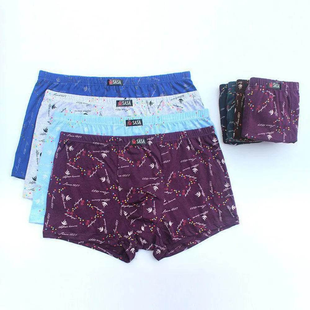 Men's  Underpants Cotton 6 Pcs  Printed Boxer Mid Waist underwear