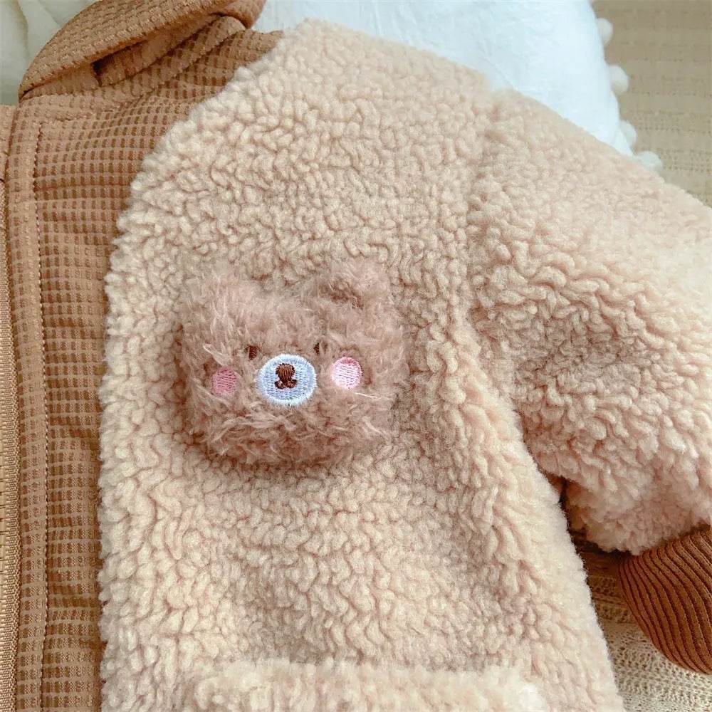 Children's Winter Jacket Bear Plus Velvet Cotton-padded Coat