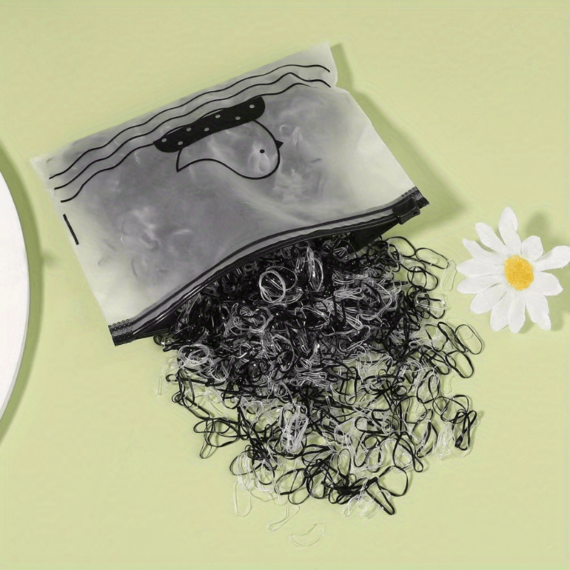 1000/2000pcs 1000/2000 Pcs Colorful Nylon Hair Ties & Headbands Set with Storage Bag for Girls