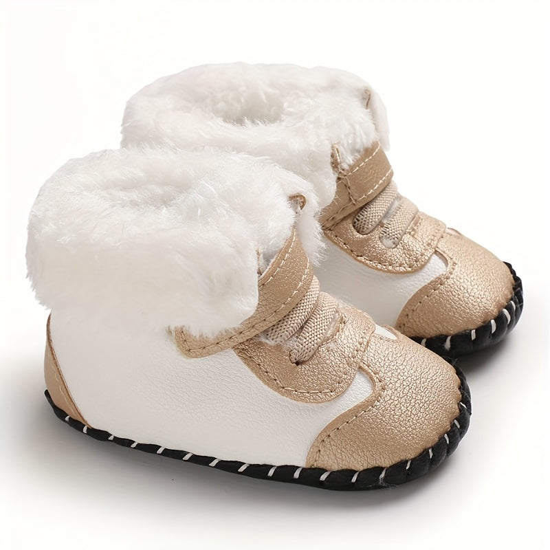 Baby Boys Girls Kawaii & Cute Warm Plush Booties, Comfortable Breathable Snow Boots For Infant Newborn Prewalkers