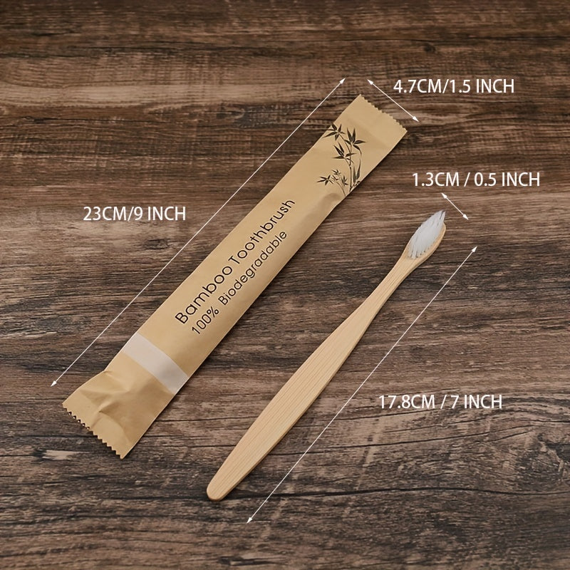 20/40/60pcs Bamboo Toothbrushes Colorful Toothbrush Resuable Portable Adult Wooden Soft Tooth Brush for Home Travel Hote