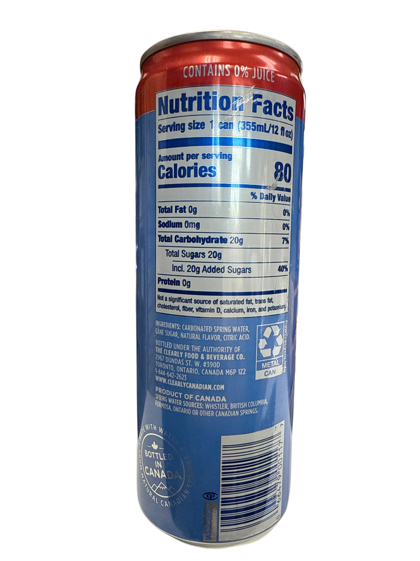 Clearly Canadian Summer Strawberry Flavour 355ML - Canadian Edition