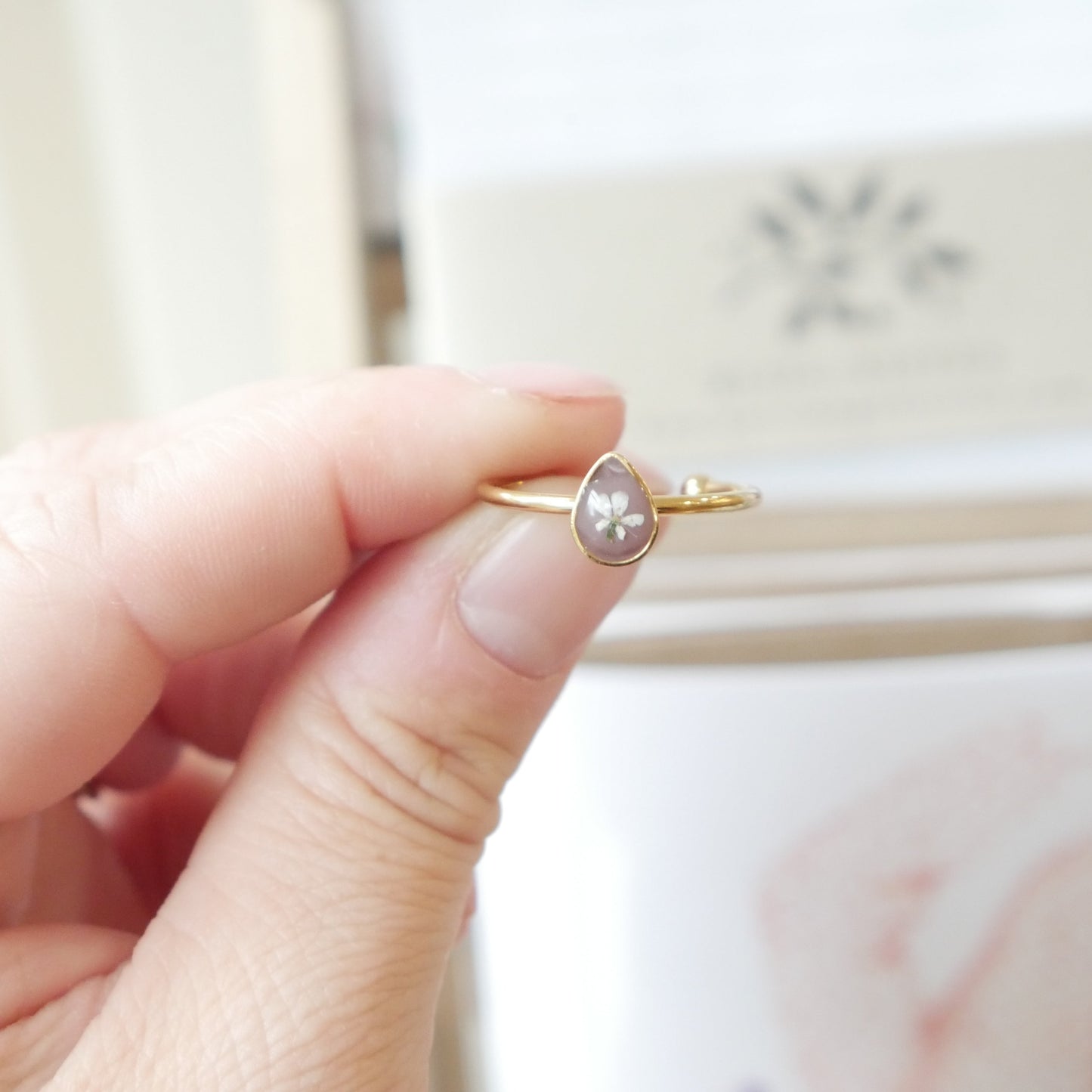 Bague automne -  mini goute (ajustable)