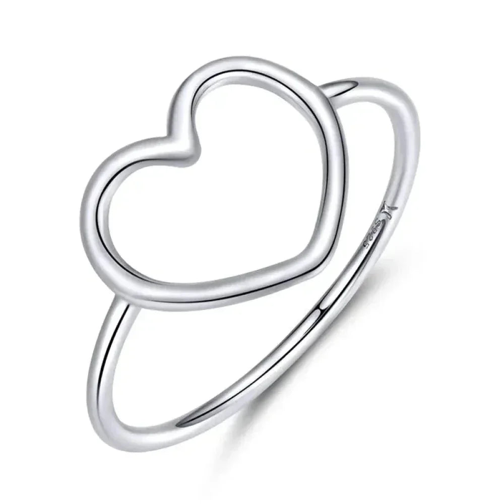 Exquisite 925 Sterling Silver Heart Rings For Women - Romantic Statement Jewelry