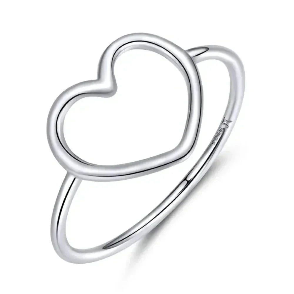Exquisite 925 Sterling Silver Heart Rings For Women - Romantic Statement Jewelry