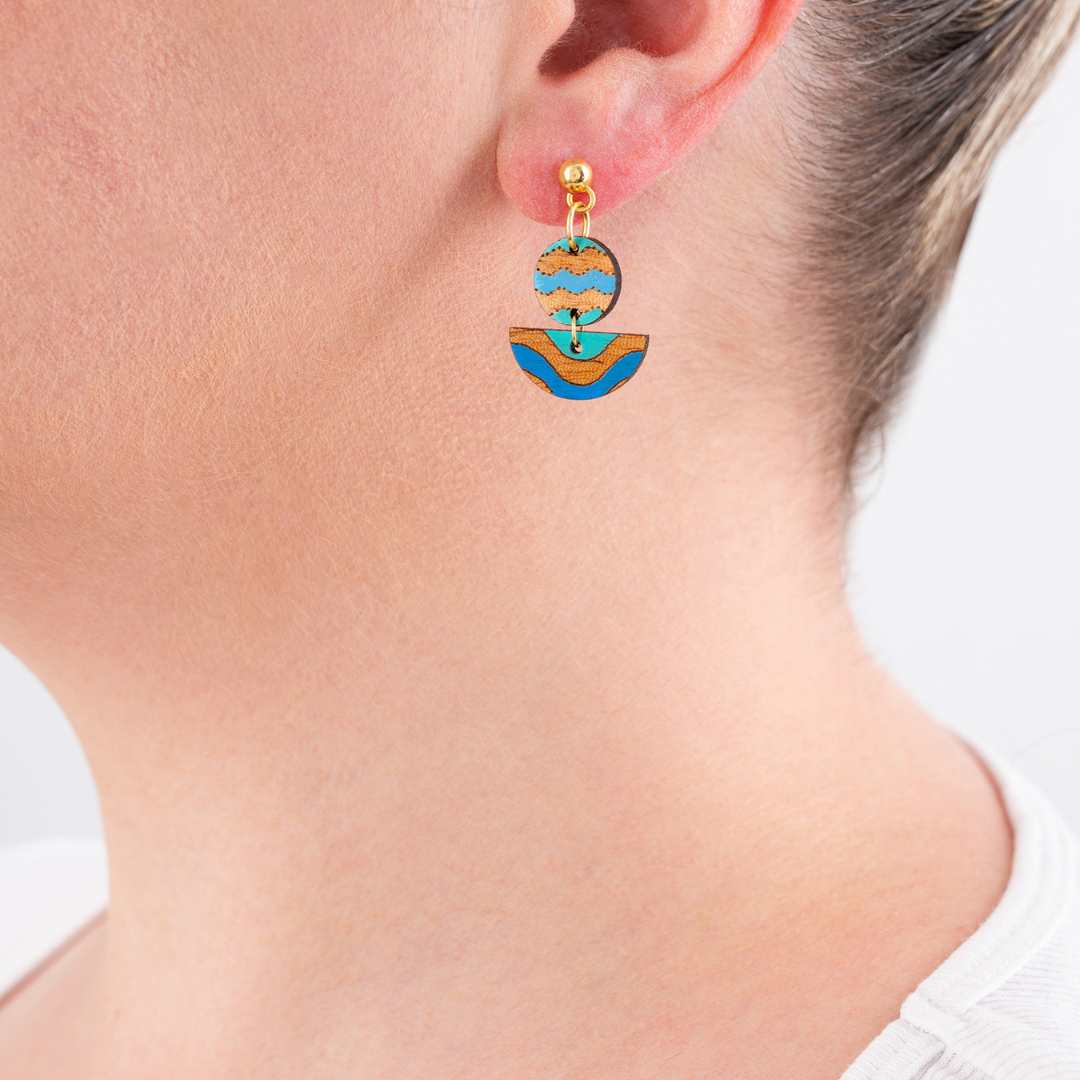 Ada & Cecek Recycled Wood Earrings-1