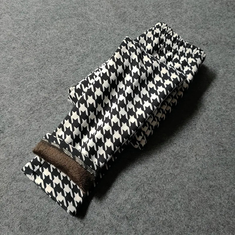 Autumn Winter Baby Girls Leggings Thick Warm Dot Pants Kid Girl Leopard Plus Velvet Pants Children Vintage Flowers Trousers