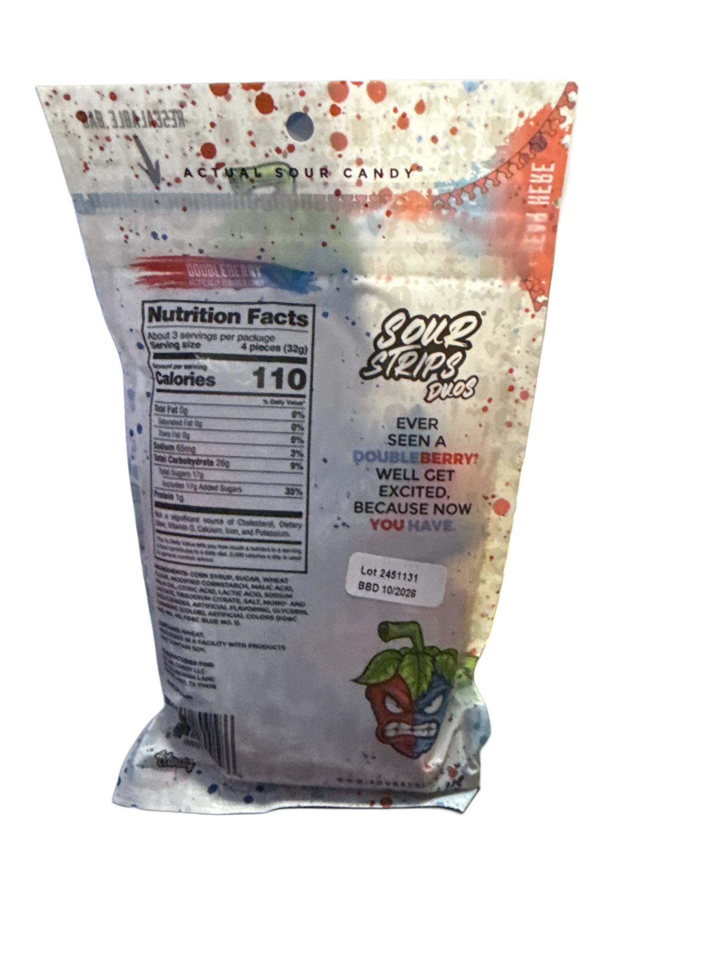 Sour Strips Doubleberry Flavour 96G - U.S Edition