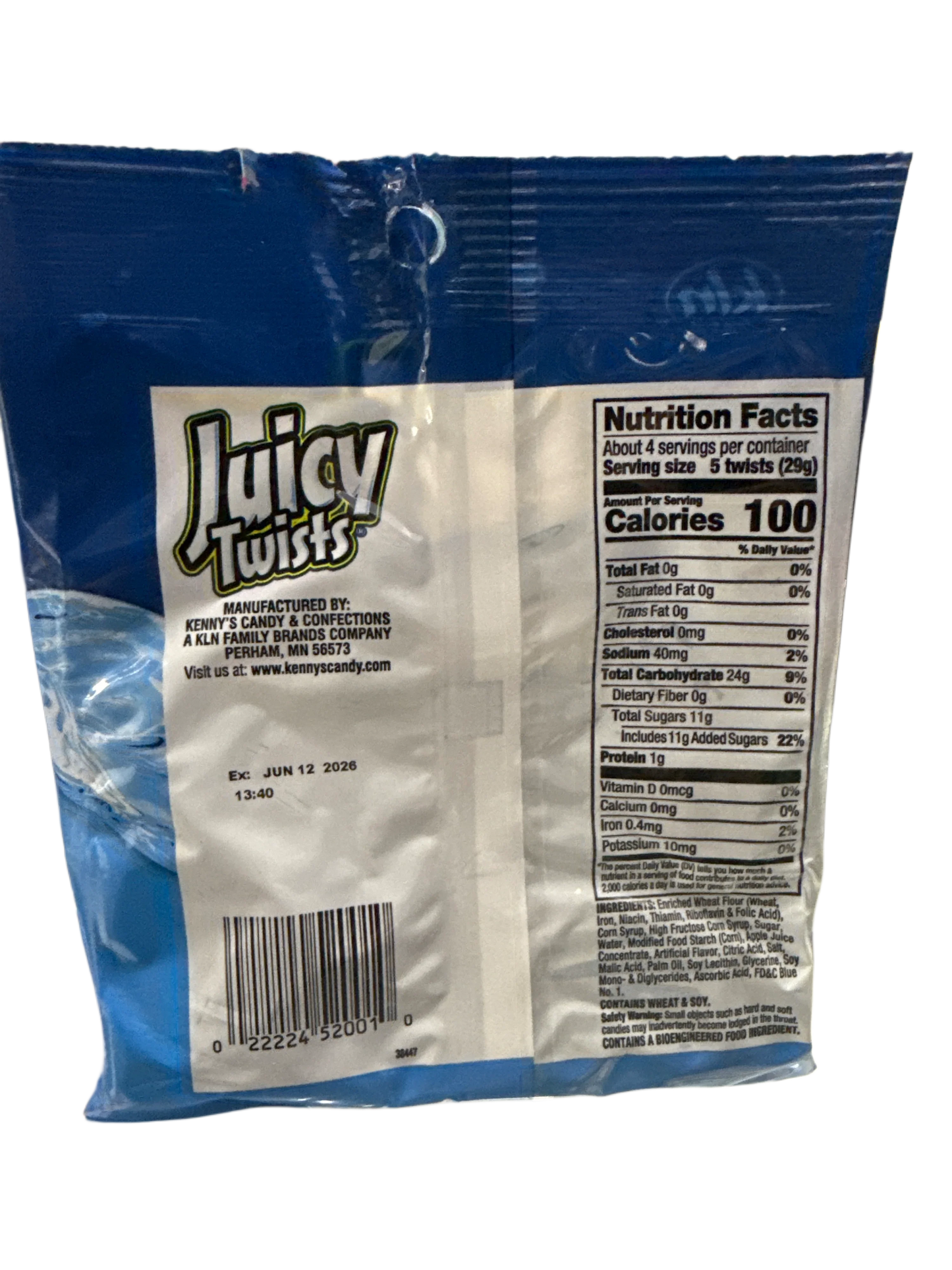 Juicy Twists Blue Raspberry Flavour Candy 113G - U.S Edition