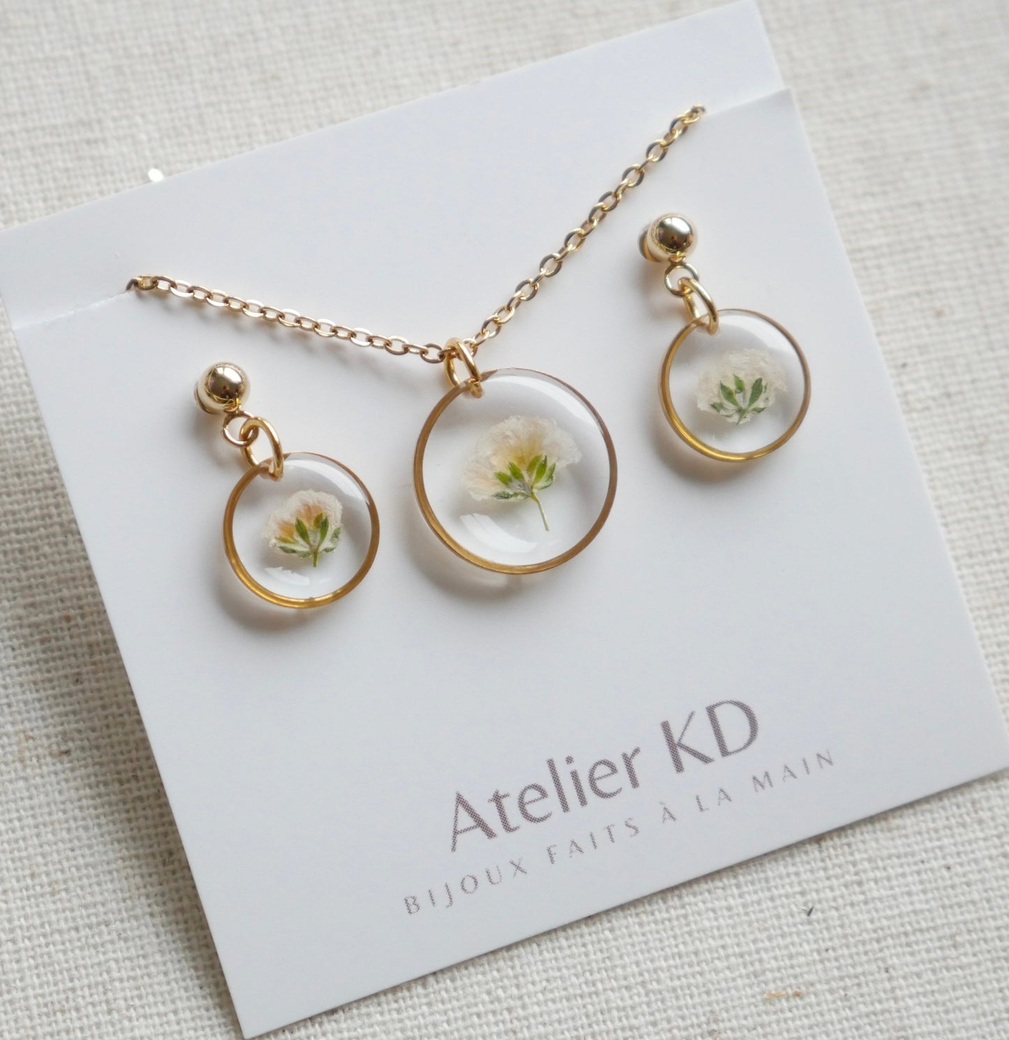 Parure gigi blanc - rond (petit)