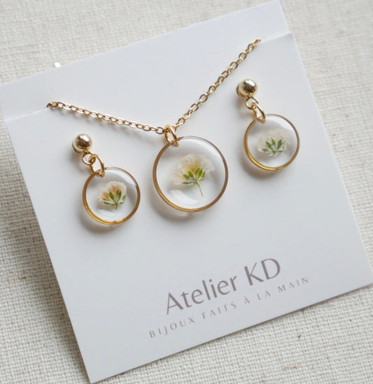 Parure gigi blanc - rond (petit)