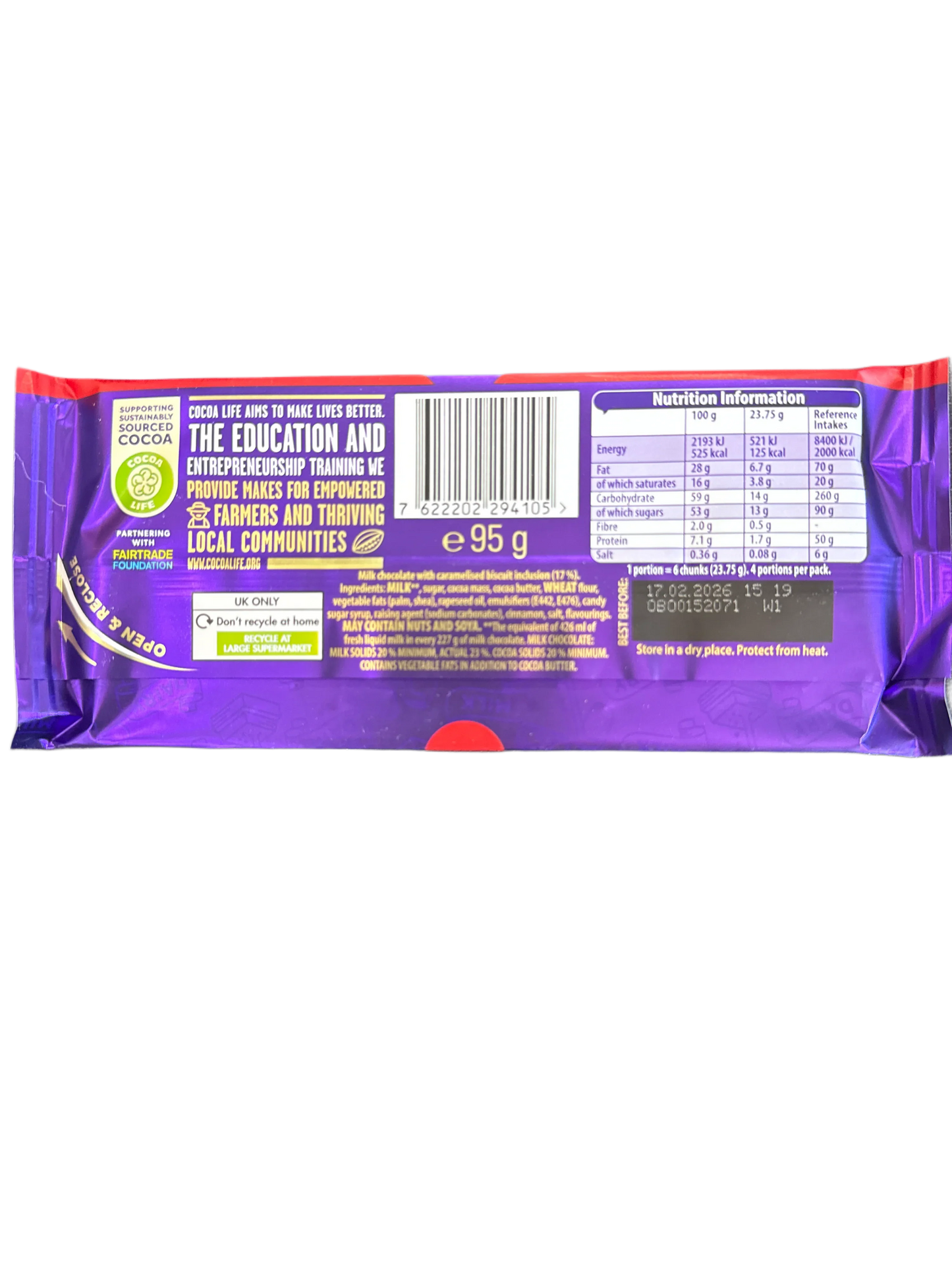 Cadbury Dairy Milk Biscoff 95G - U.K Edition