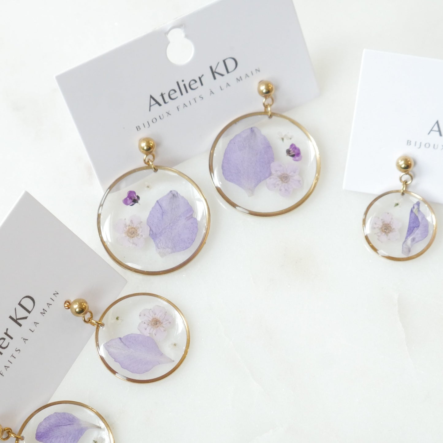 (Boucles d'oreilles Léa - rond (moyen 25mm)