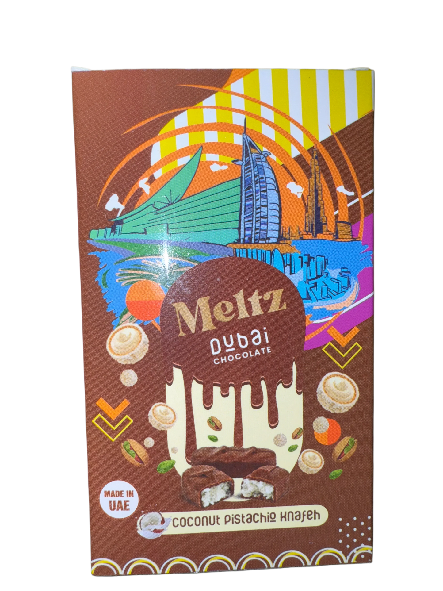 Meltz Dubai Chocolate Coconut Pistachio Knafeh Flavour 75G - Dubai Edition