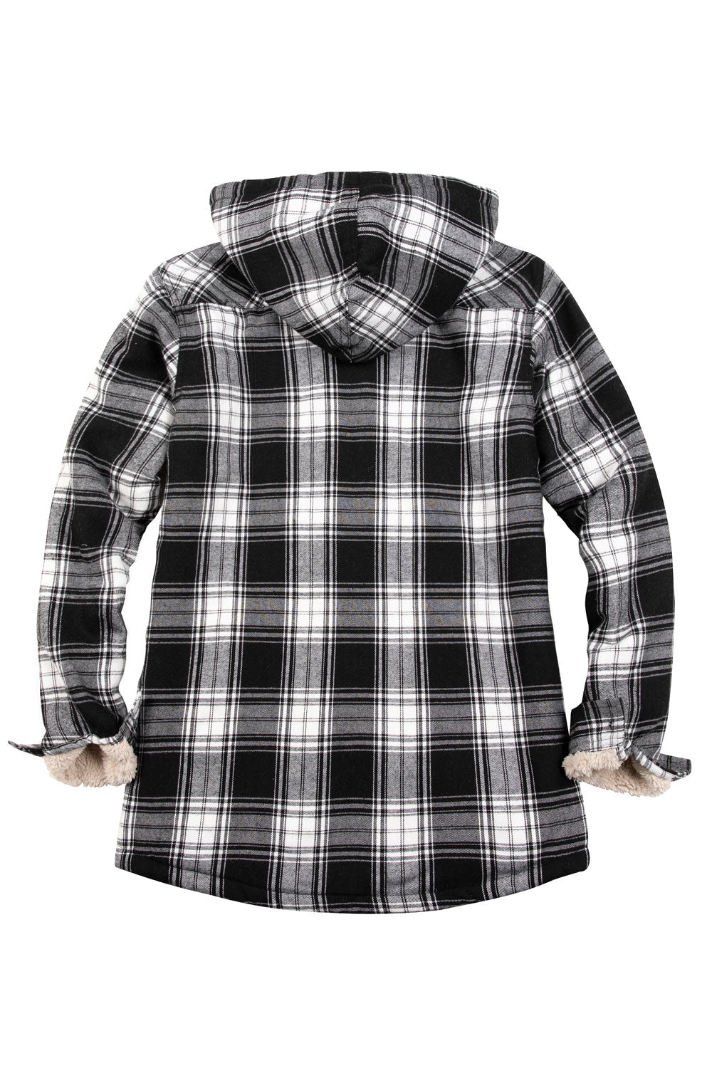 Women's Matching Family Black White Flannel Jacket with Hood-1