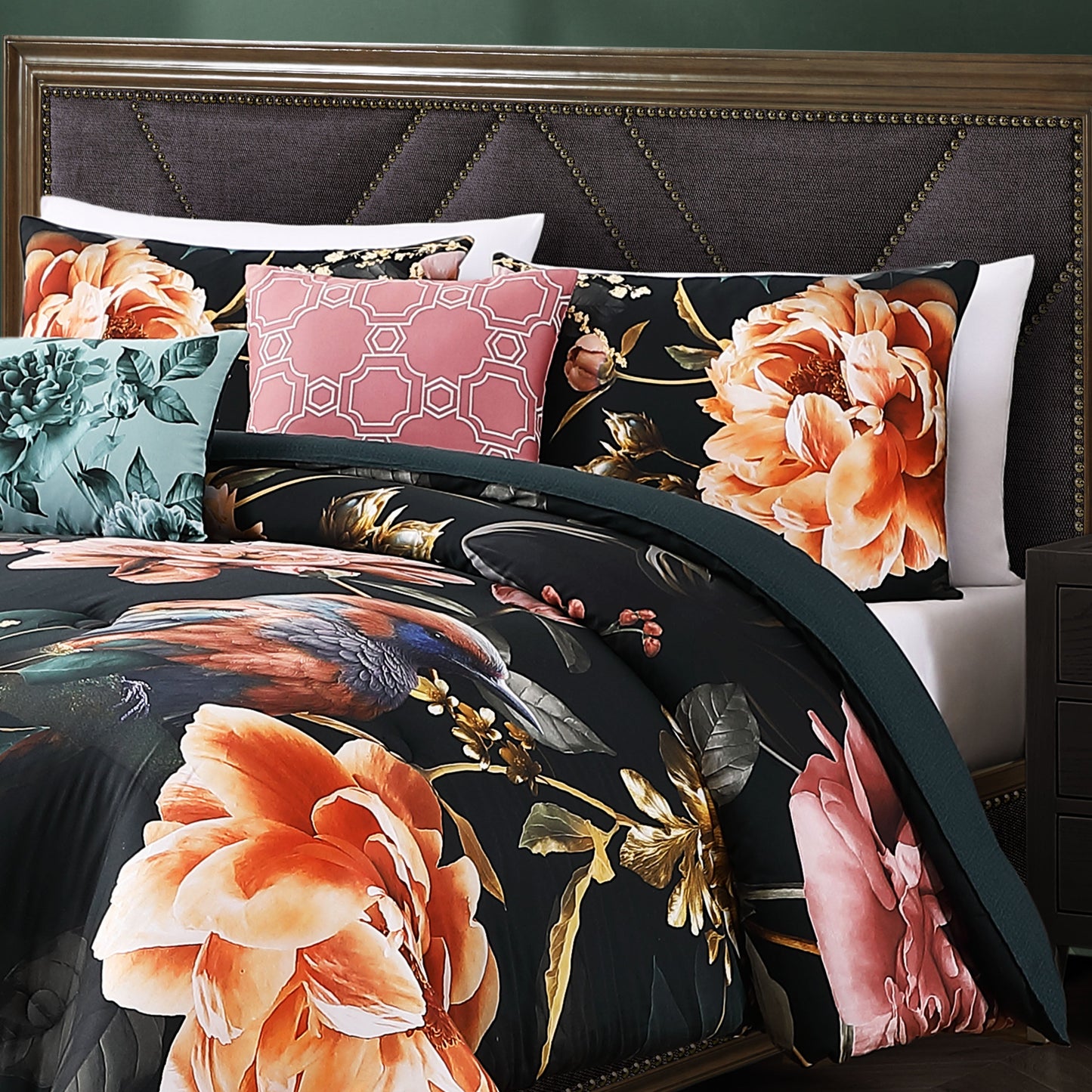 Bebejan Botanical Birds 5 Piece Reversible Comforter Set-2