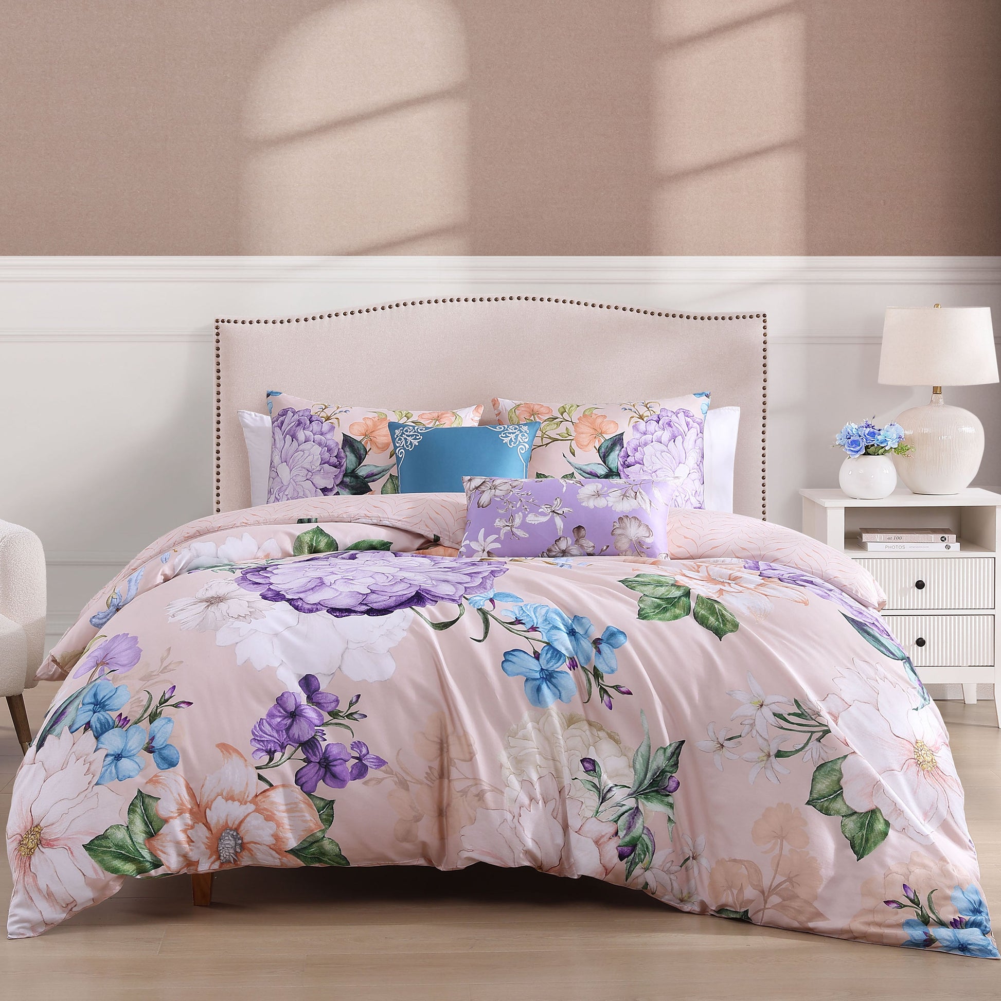 Bebejan Bright Bouquet 5 Piece Reversible Comforter Set-0