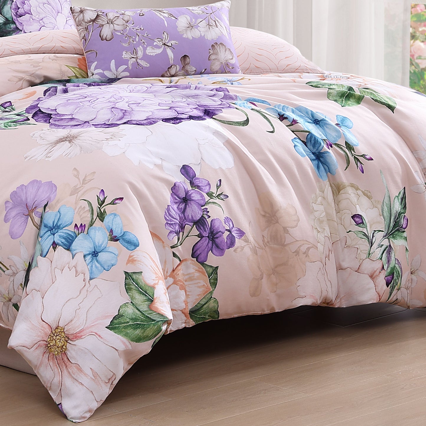 Bebejan Bright Bouquet 5 Piece Reversible Comforter Set-3