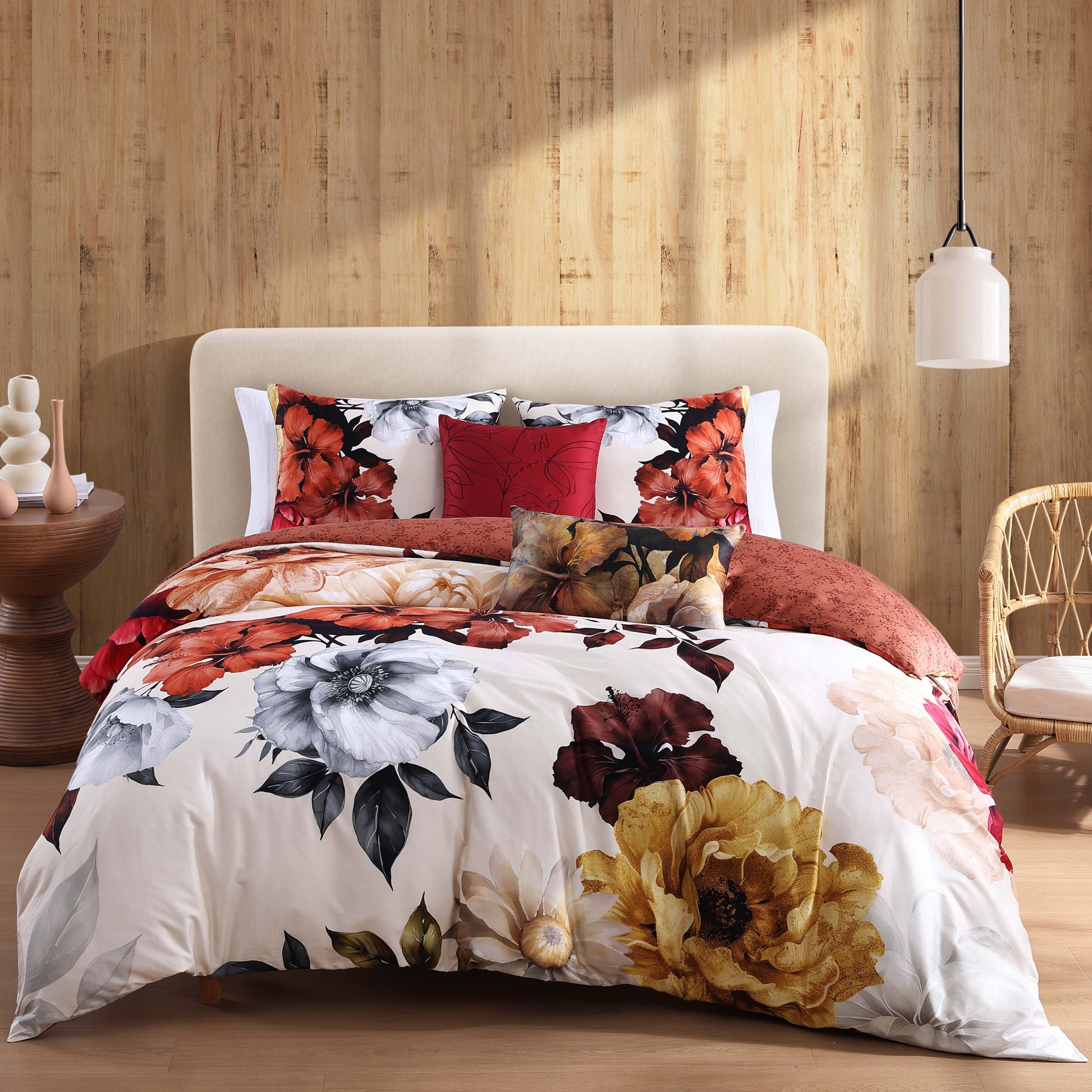 Bebejan Carnelian Flora 5 Piece Reversible Comforter Set-1