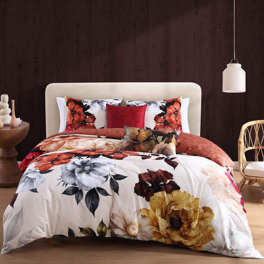 Bebejan Carnelian Flora 5 Piece Reversible Comforter Set-0