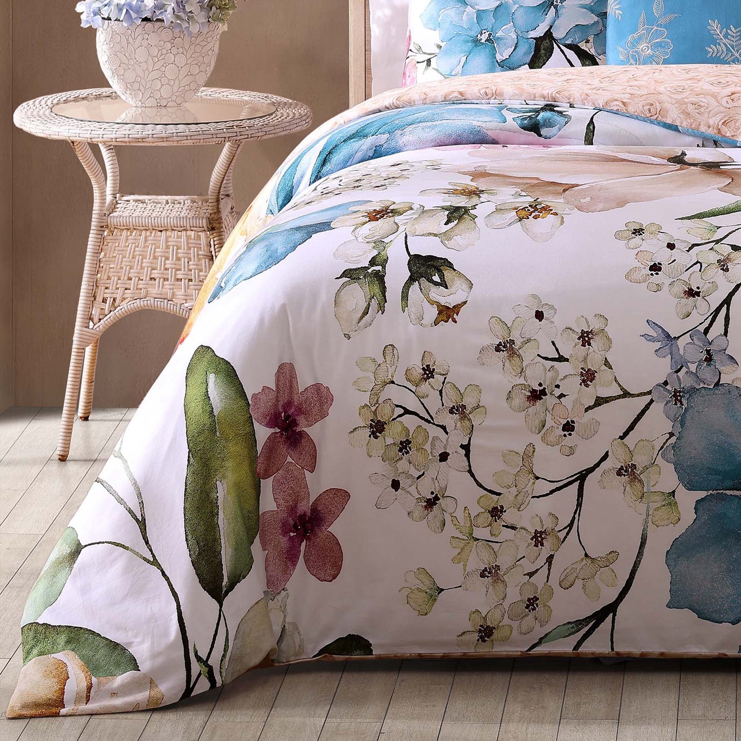 Bebejan Maia Blue 5 Piece Reversible Comforter Set-4