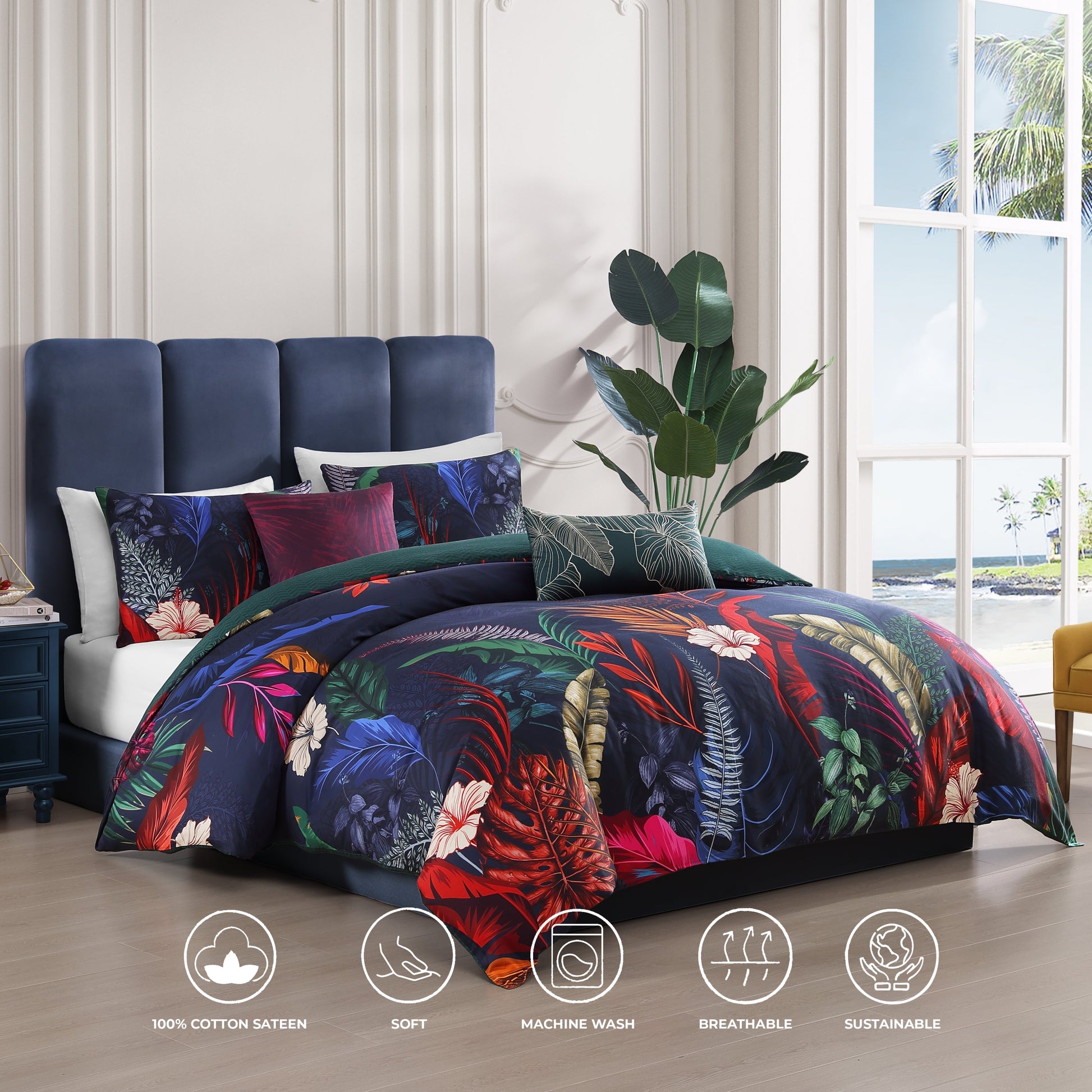 Bebejan Paradise 5 Piece Reversible Comforter Set-1