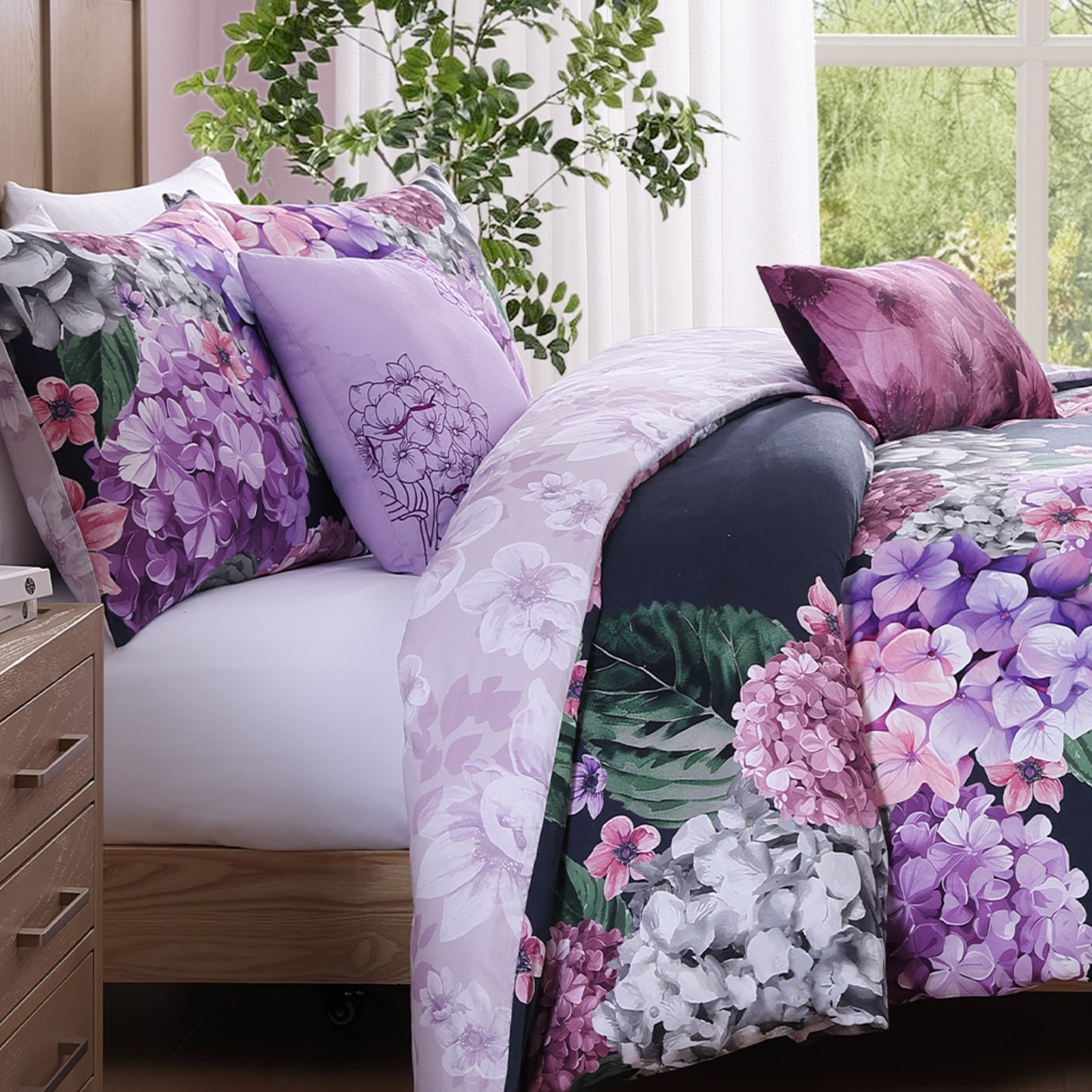 Bebejan Purple Bliss 5 Piece Reversible Comforter Set-4