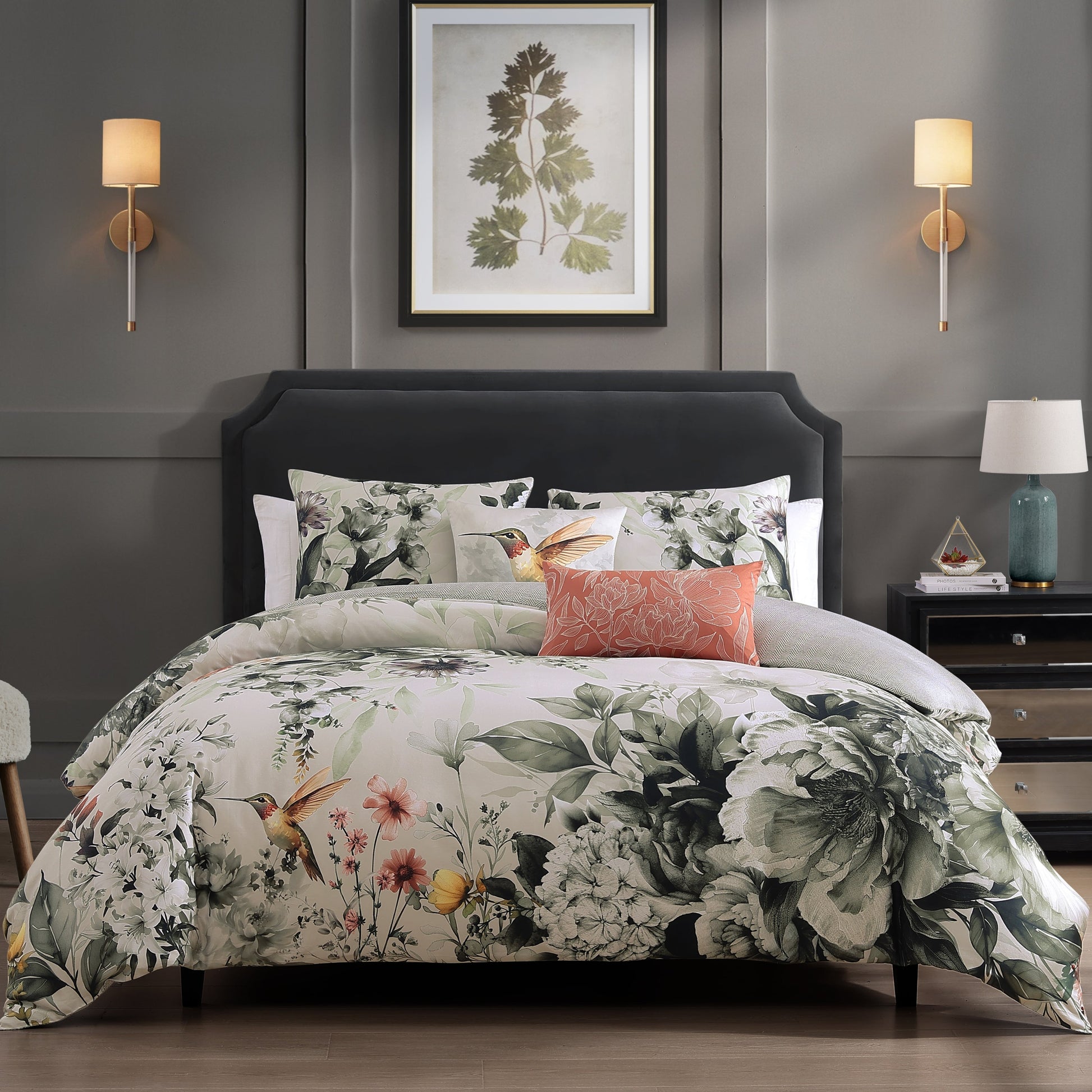 Bebejan Vintage Bloom 5 Piece Reversible Comforter Set-0