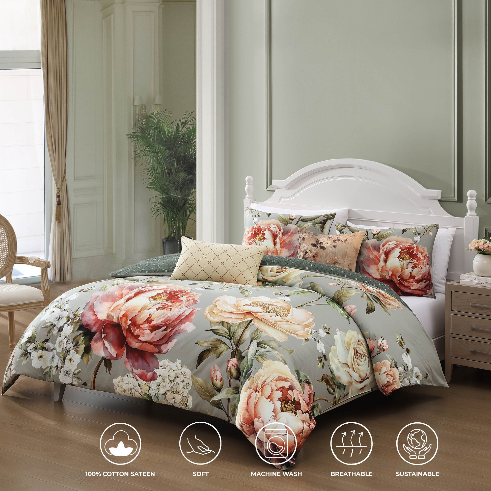 Bebejan Whispering Willows 5 Piece Reversible Comforter Set-1