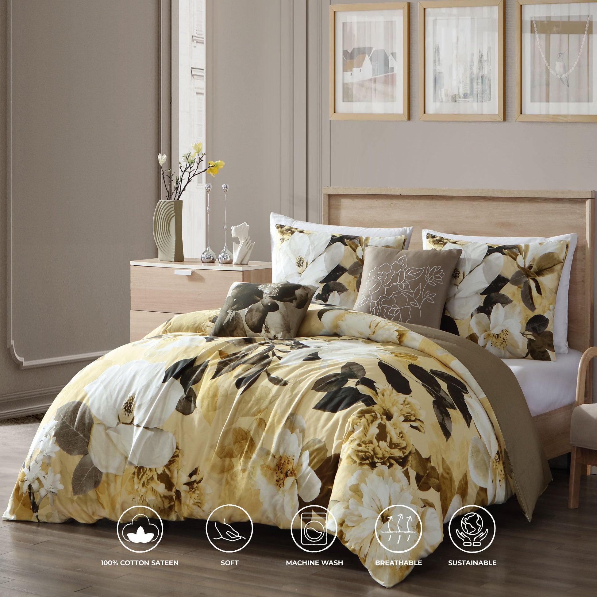Bebejan Magnolia 5 Piece Reversible Comforter Set-1