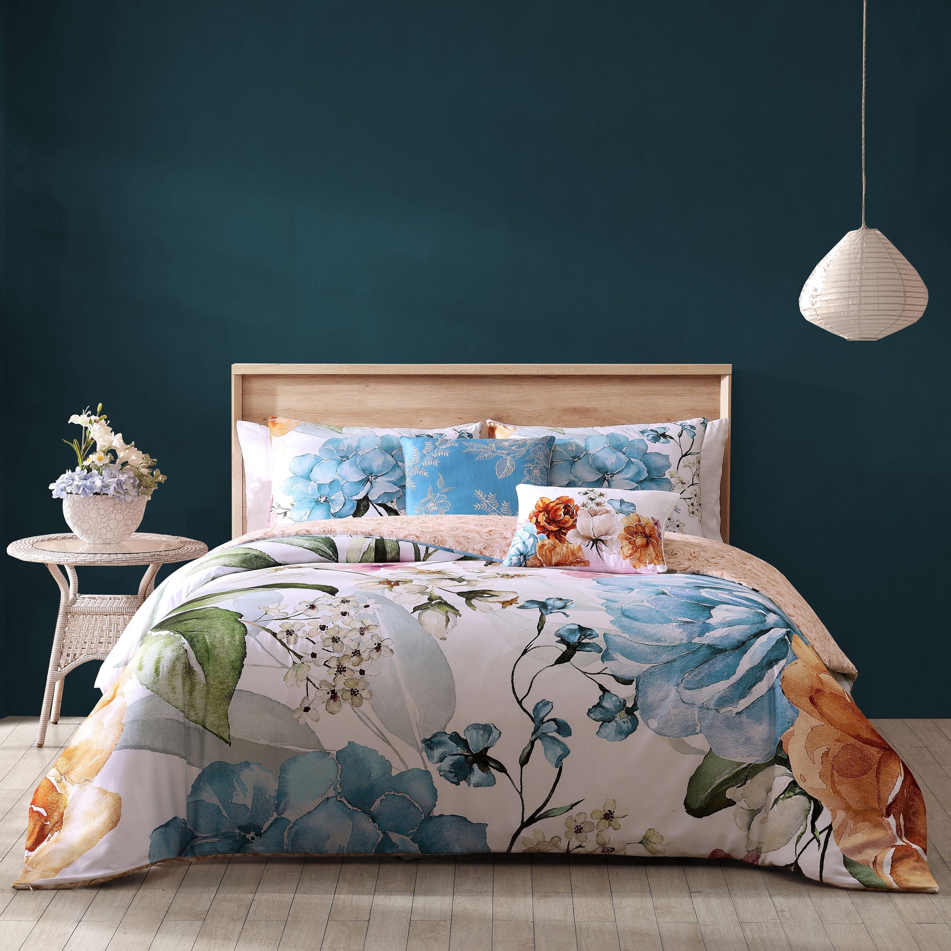 Bebejan Maia Blue 5 Piece Reversible Comforter Set-0