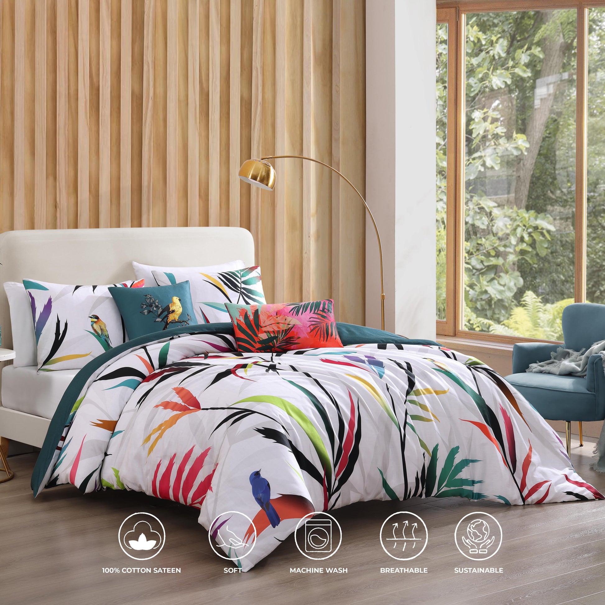 Bebejan Tropical Fusion 5 Piece Reversible Comforter Set-2