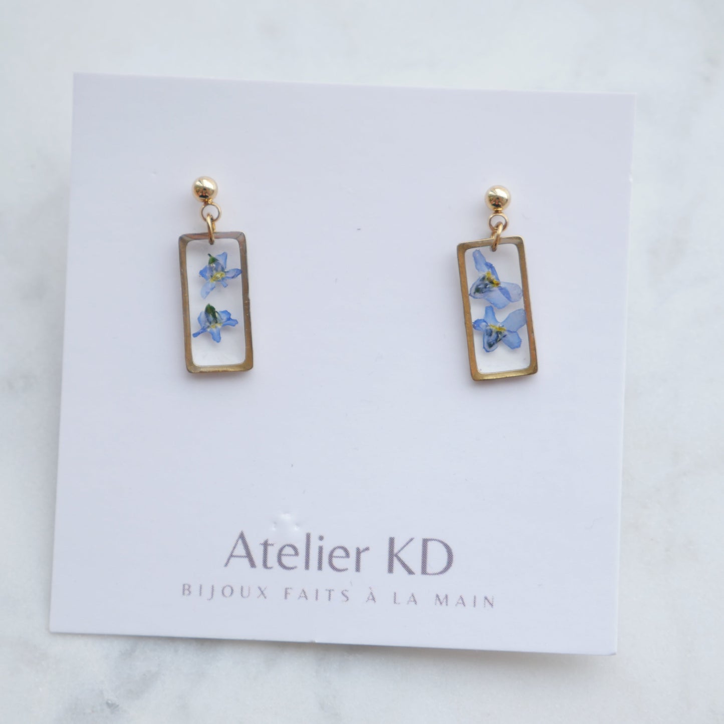 Boucles d’oreilles Mia - rectangle (petit)