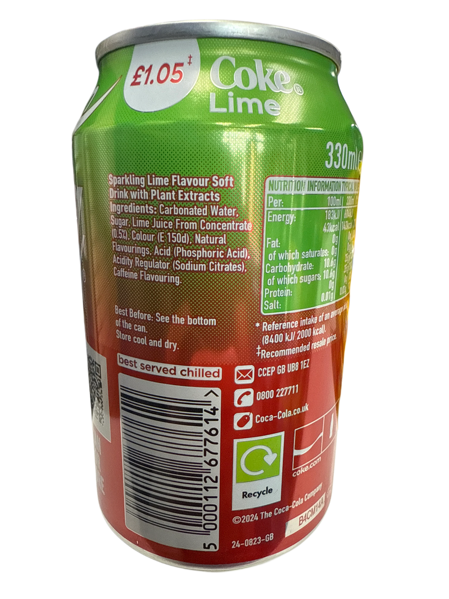 Coca Cola Lime Flavour Can 355ML - U.K Edition