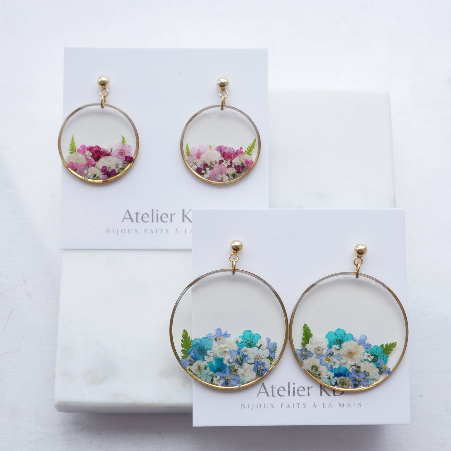 Boucles d’oreilles bouquet - rond