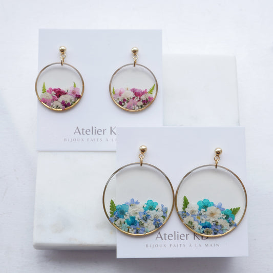 Boucles d’oreilles bouquet - rond