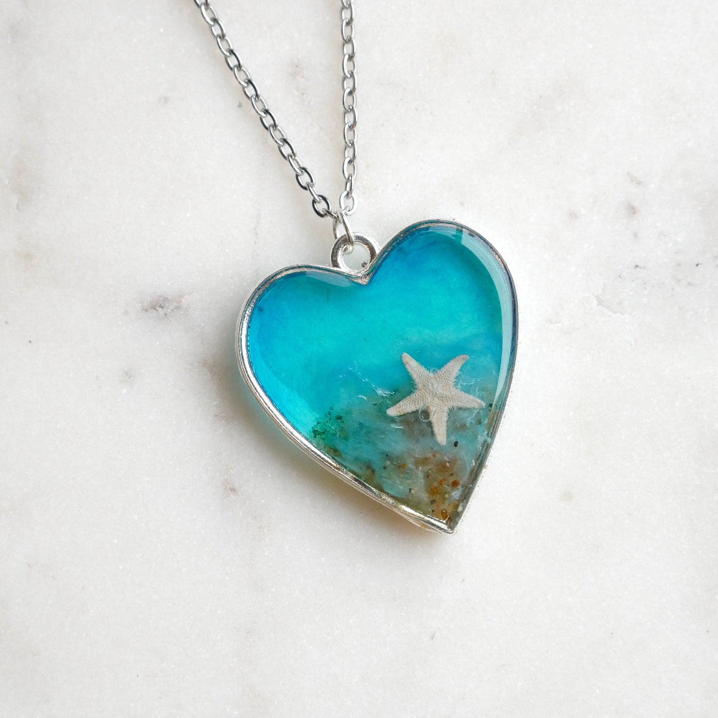 Collier bord de mer - coeur (grand)