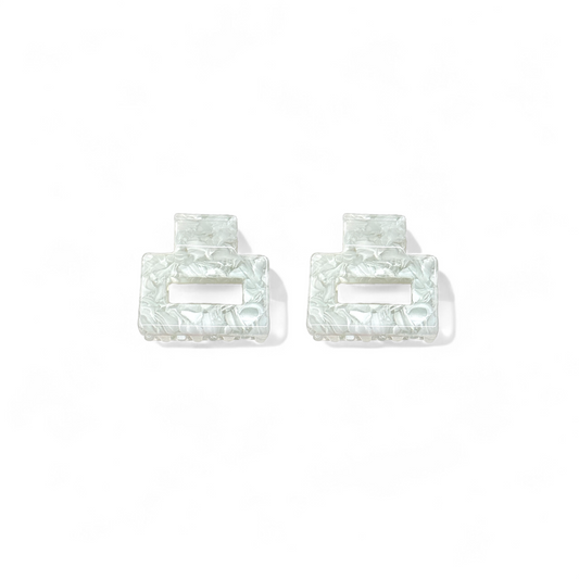 Ecofriendly Acetate 2 Pack Mini Square Claws - Mint-0