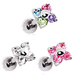 Flower CZ Cartilage Earring-0