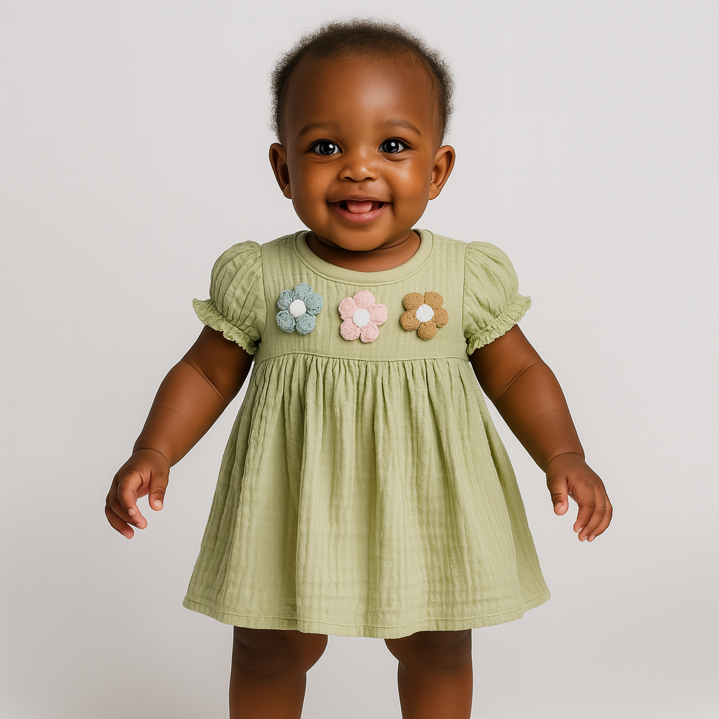 Summer Bloom Girls Cotton Dress-0