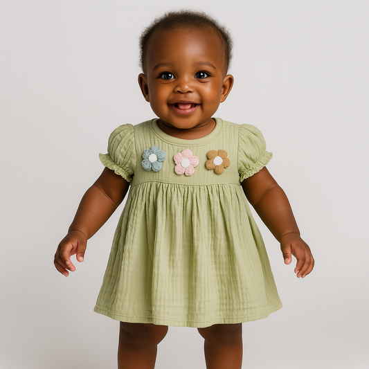 Summer Bloom Girls Cotton Dress-0