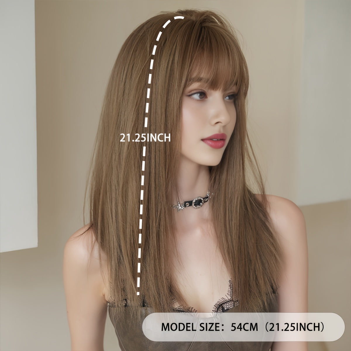 Chic Layered Wig with Bangs-3