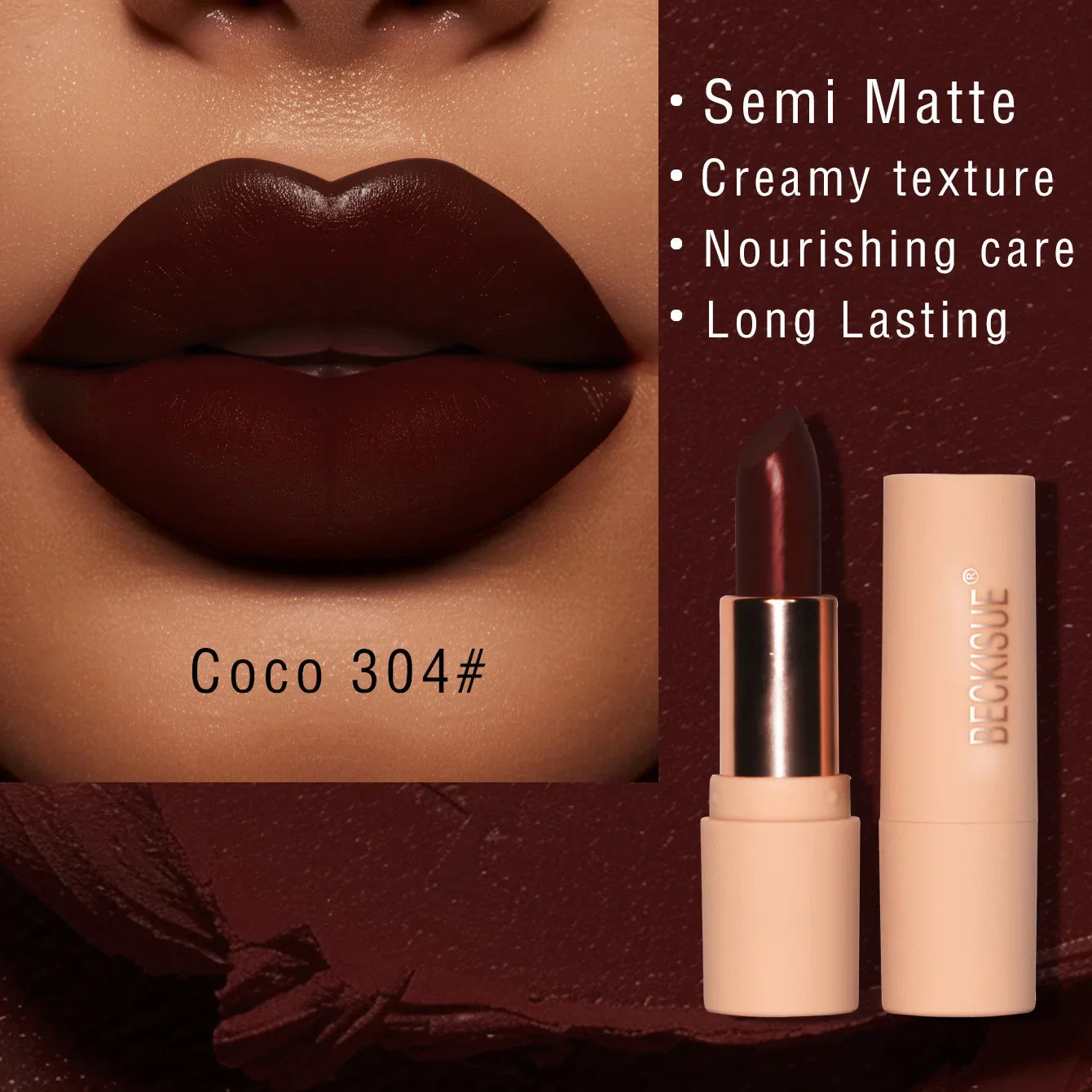 Coffee Velvet Lipstick - Luxurious Matte Long-Lasting Color-3