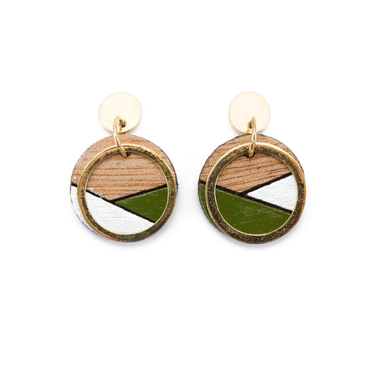 Conture Recycled Wood Gold Plated Earrings (4 Colours Available)-0